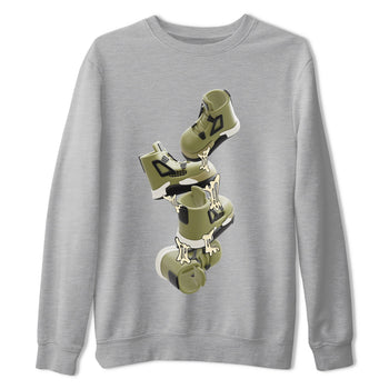 Air Jordan 4 Medium Olive shirt to match jordans Gum Stuck On Shoes sneaker tees AJ4 Medium Olive SNRT Sneaker Release Tees Unisex Heather Grey 2 T-Shirt
