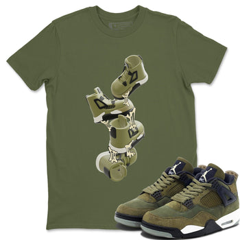 Air Jordan 4 Medium Olive shirt to match jordans Gum Stuck On Shoes sneaker tees AJ4 Medium Olive SNRT Sneaker Release Tees Unisex Military Green 1 T-Shirt