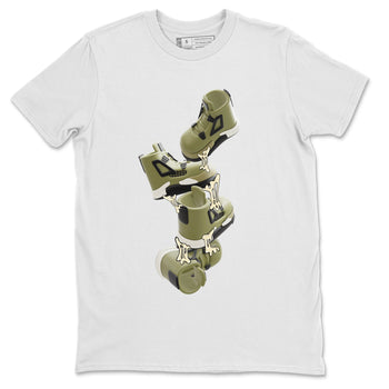 Air Jordan 4 Medium Olive shirt to match jordans Gum Stuck On Shoes sneaker tees AJ4 Medium Olive SNRT Sneaker Release Tees Unisex White 2 T-Shirt