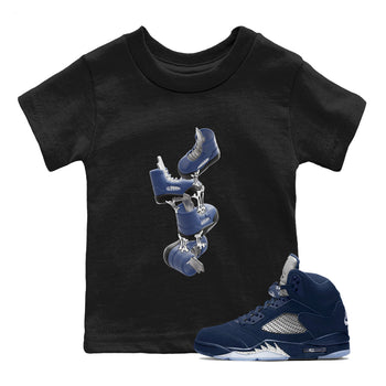 Air Jordan 5 Georgetown shirt to match jordans Gum Stuck On Shoes sneaker tees AJ5 Georgetown SNRT Sneaker Release Tees Baby Toddler Black 1 T-Shirt