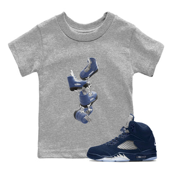 Air Jordan 5 Georgetown shirt to match jordans Gum Stuck On Shoes sneaker tees AJ5 Georgetown SNRT Sneaker Release Tees Baby Toddler Heather Grey 1 T-Shirt
