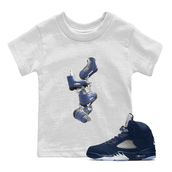 Air Jordan 5 Georgetown shirt to match jordans Gum Stuck On Shoes sneaker tees AJ5 Georgetown SNRT Sneaker Release Tees Baby Toddler White 1 T-Shirt