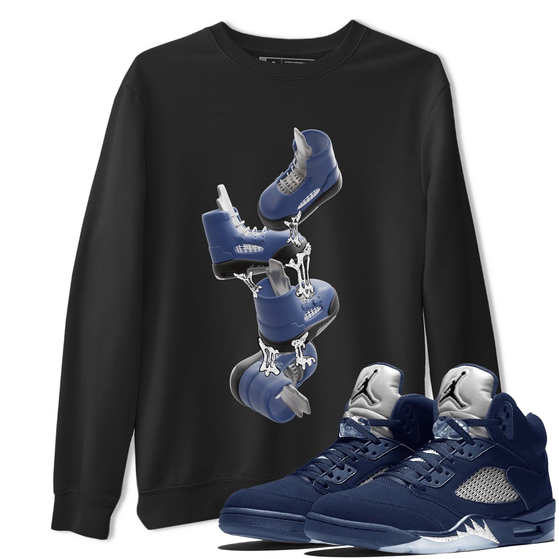 Air Jordan 5 Georgetown shirt to match jordans Gum Stuck On Shoes sneaker tees AJ5 Georgetown SNRT Sneaker Release Tees Unisex Black 1 T-Shirt