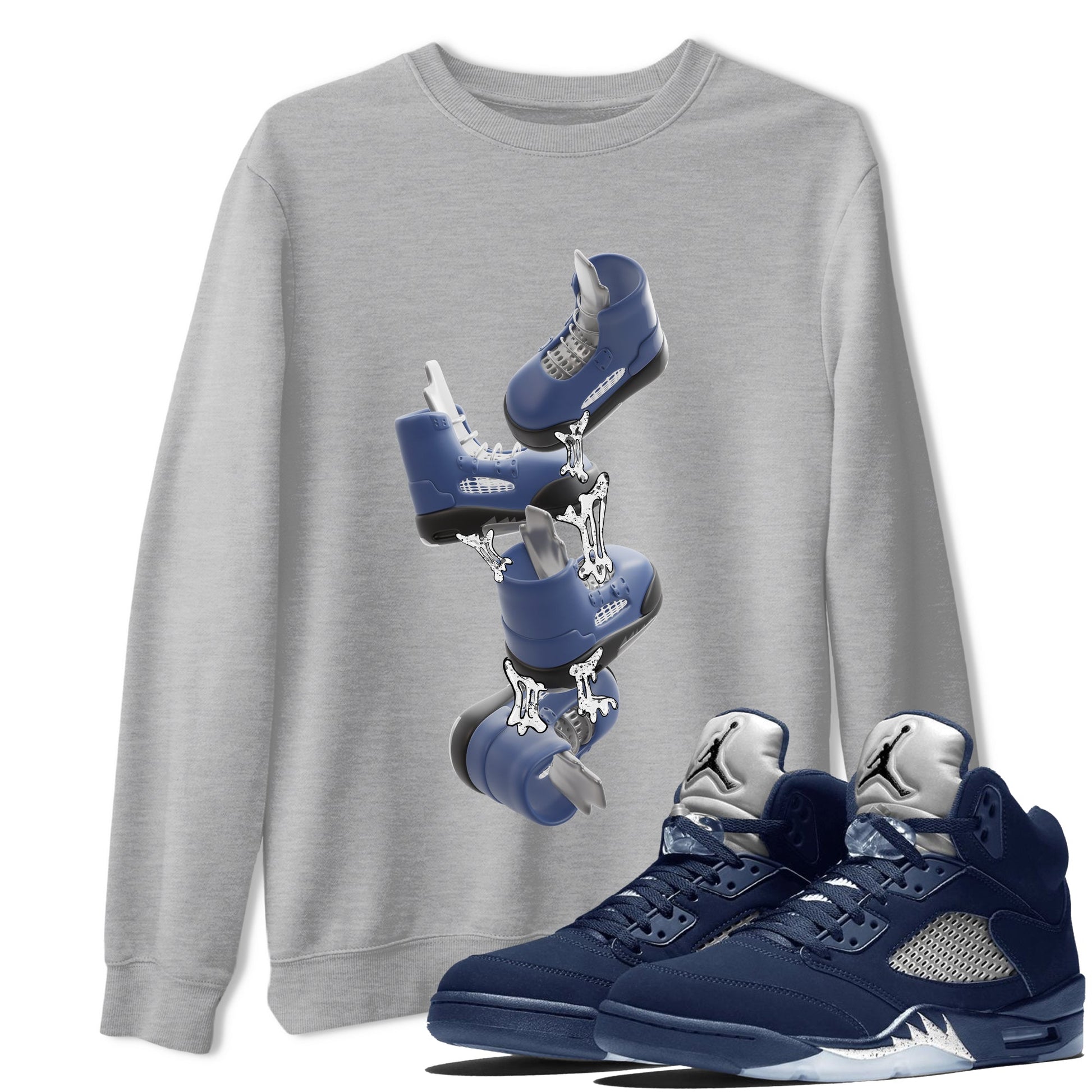 Air Jordan 5 Georgetown shirt to match jordans Gum Stuck On Shoes sneaker tees AJ5 Georgetown SNRT Sneaker Release Tees Unisex Heather Grey 1 T-Shirt