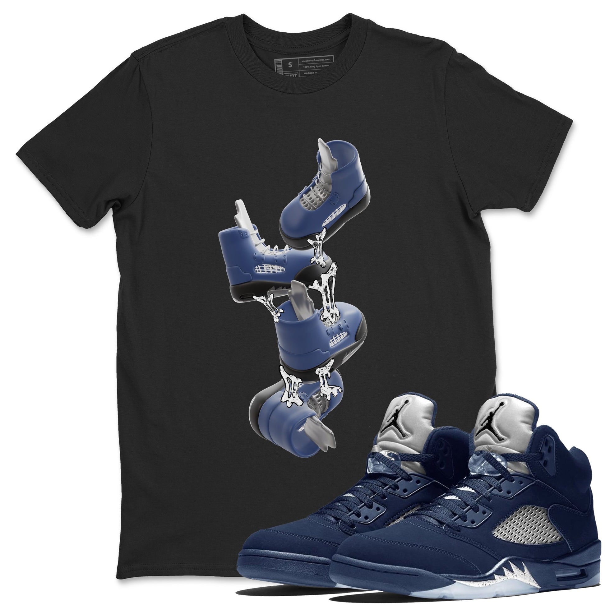 Air Jordan 5 Georgetown shirt to match jordans Gum Stuck On Shoes sneaker tees AJ5 Georgetown SNRT Sneaker Release Tees Unisex Black 1 T-Shirt