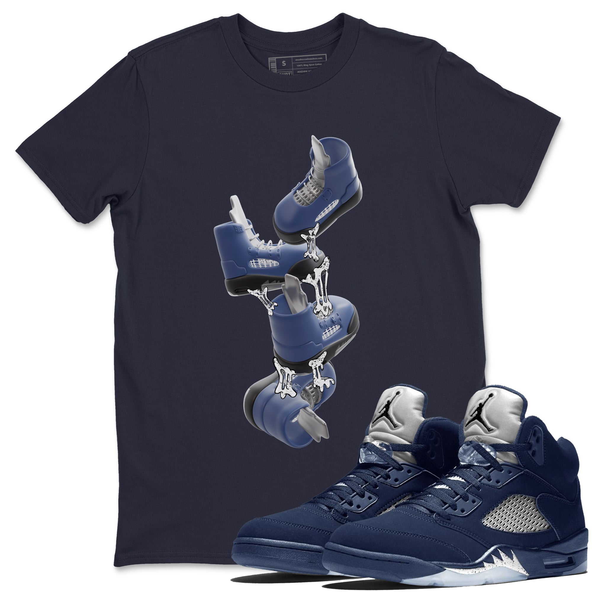 Air Jordan 5 Georgetown shirt to match jordans Gum Stuck On Shoes sneaker tees AJ5 Georgetown SNRT Sneaker Release Tees Unisex Navy 1 T-Shirt