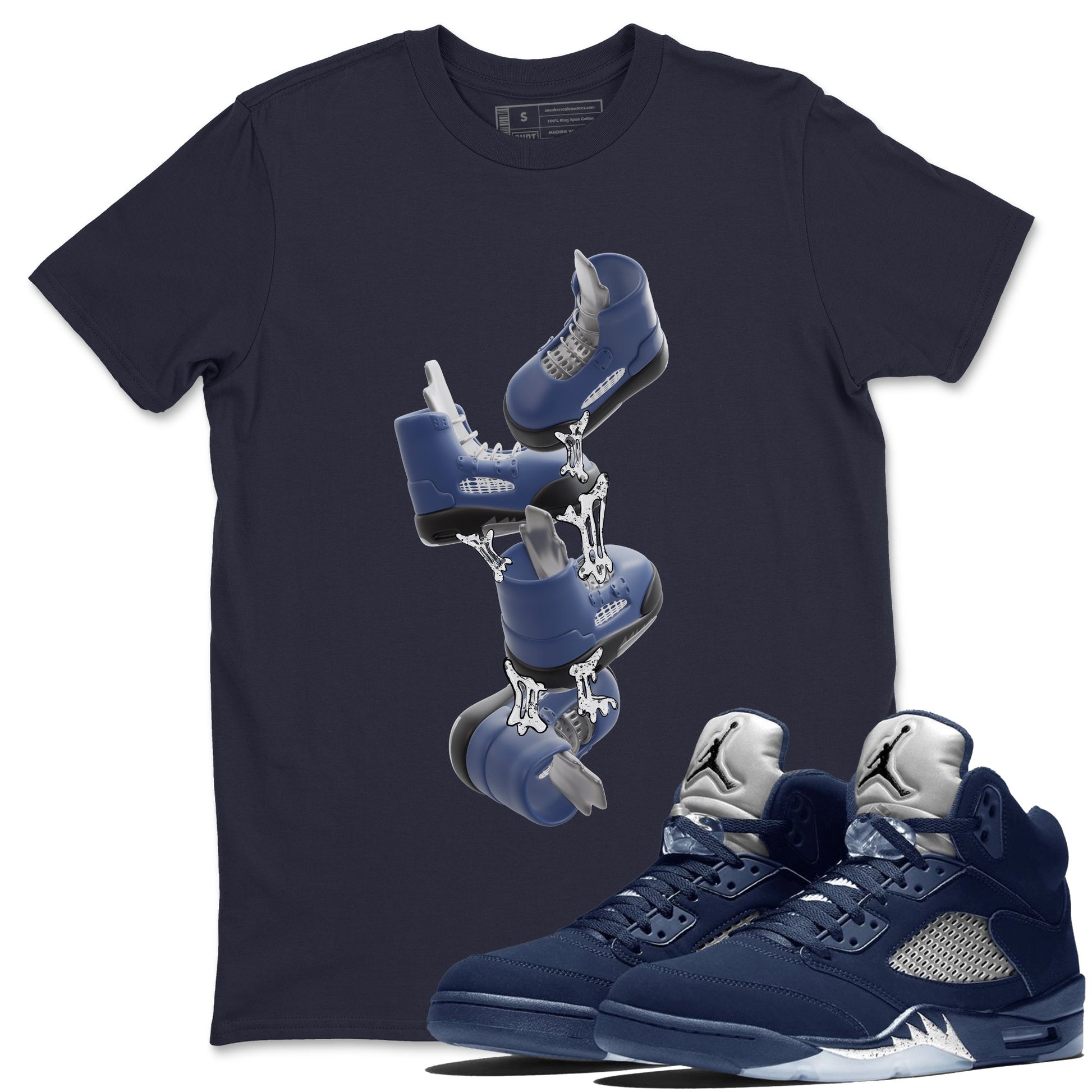 Air Jordan 5 Georgetown shirt to match jordans Gum Stuck On Shoes sneaker tees AJ5 Georgetown SNRT Sneaker Release Tees Unisex Navy 1 T-Shirt