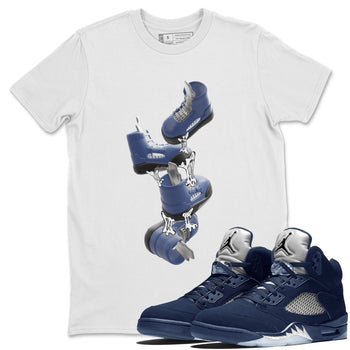 Air Jordan 5 Georgetown shirt to match jordans Gum Stuck On Shoes sneaker tees AJ5 Georgetown SNRT Sneaker Release Tees Unisex White 1 T-Shirt