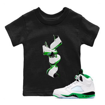 5s Lucky Green shirt to match jordans Gum Stuck On Shoes sneaker tees Air Jordan 5 Lucky Green SNRT Sneaker Release Tees Baby Toddler Black 1 T-Shirt