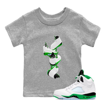 5s Lucky Green shirt to match jordans Gum Stuck On Shoes sneaker tees Air Jordan 5 Lucky Green SNRT Sneaker Release Tees Baby Toddler Heather Grey 1 T-Shirt