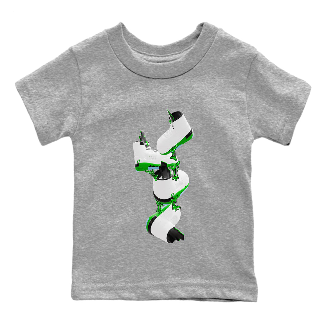 5s Lucky Green shirt to match jordans Gum Stuck On Shoes sneaker tees Air Jordan 5 Lucky Green SNRT Sneaker Release Tees Baby Toddler Heather Grey 2 T-Shirt