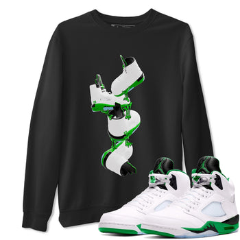 5s Lucky Green shirt to match jordans Gum Stuck On Shoes sneaker tees Air Jordan 5 Lucky Green SNRT Sneaker Release Tees Unisex Black 1 T-Shirt