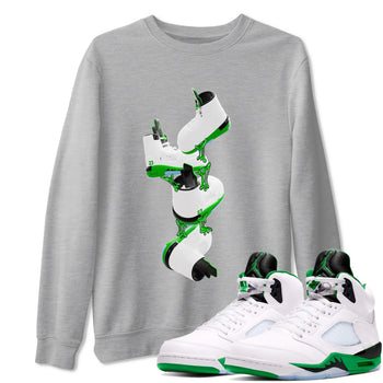 5s Lucky Green shirt to match jordans Gum Stuck On Shoes sneaker tees Air Jordan 5 Lucky Green SNRT Sneaker Release Tees Unisex Heather Grey 1 T-Shirt