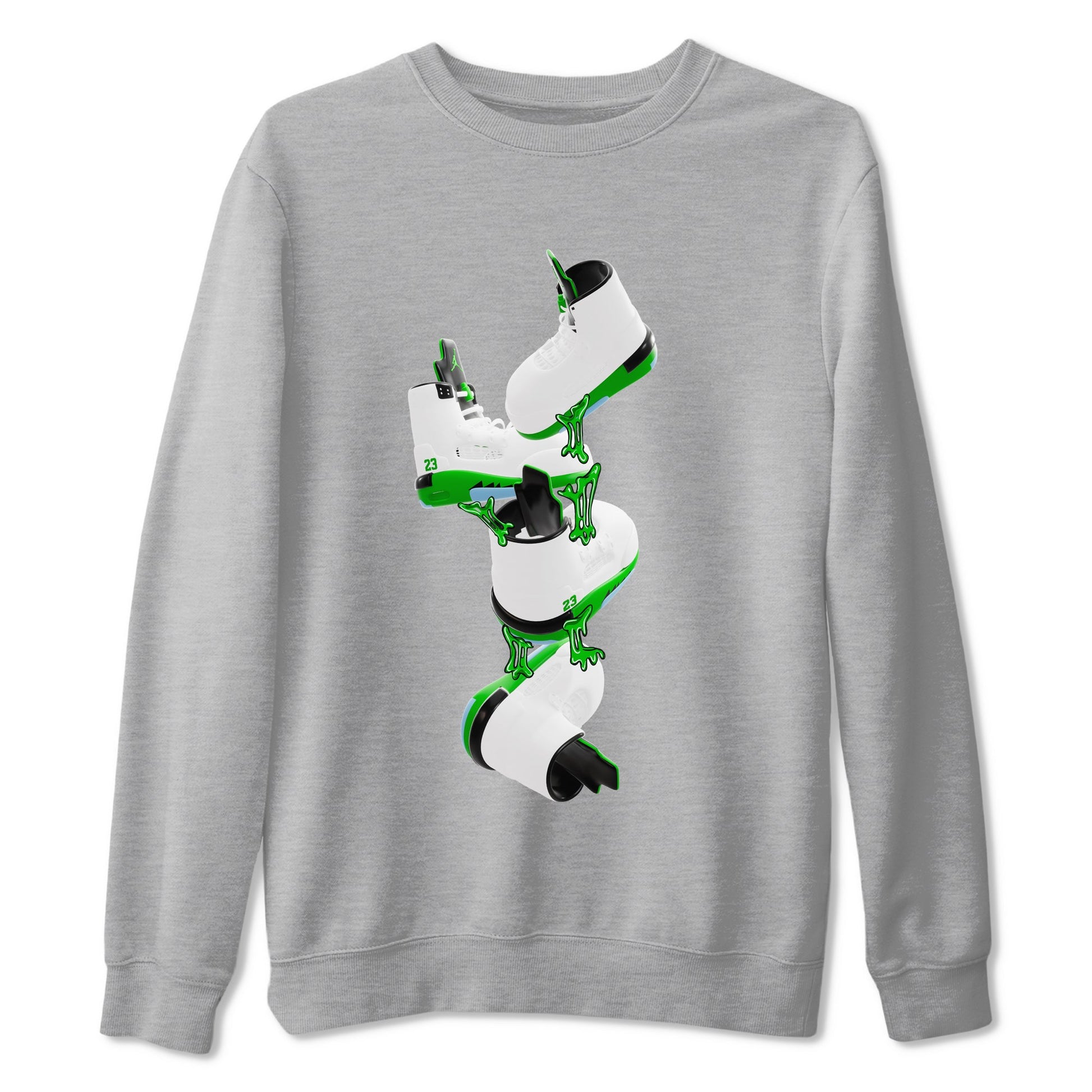 5s Lucky Green shirt to match jordans Gum Stuck On Shoes sneaker tees Air Jordan 5 Lucky Green SNRT Sneaker Release Tees Unisex Heather Grey 2 T-Shirt
