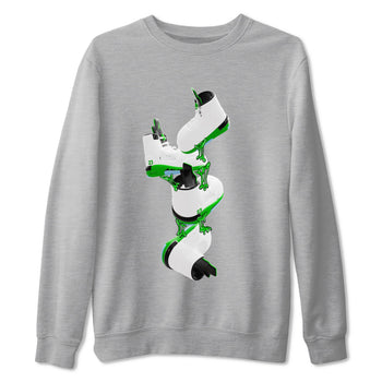 5s Lucky Green shirt to match jordans Gum Stuck On Shoes sneaker tees Air Jordan 5 Lucky Green SNRT Sneaker Release Tees Unisex Heather Grey 2 T-Shirt