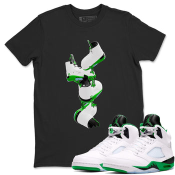 5s Lucky Green shirt to match jordans Gum Stuck On Shoes sneaker tees Air Jordan 5 Lucky Green SNRT Sneaker Release Tees Unisex Black 1 T-Shirt