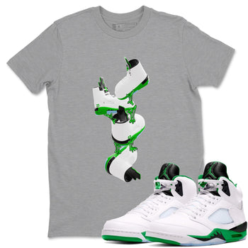 5s Lucky Green shirt to match jordans Gum Stuck On Shoes sneaker tees Air Jordan 5 Lucky Green SNRT Sneaker Release Tees Unisex Heather Grey 1 T-Shirt