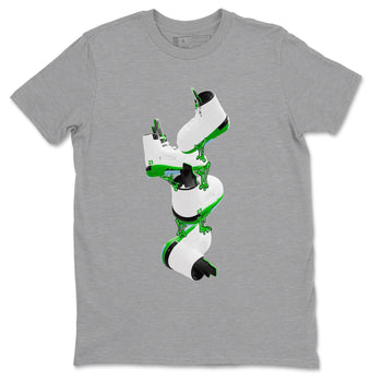 5s Lucky Green shirt to match jordans Gum Stuck On Shoes sneaker tees Air Jordan 5 Lucky Green SNRT Sneaker Release Tees Unisex Heather Grey 2 T-Shirt