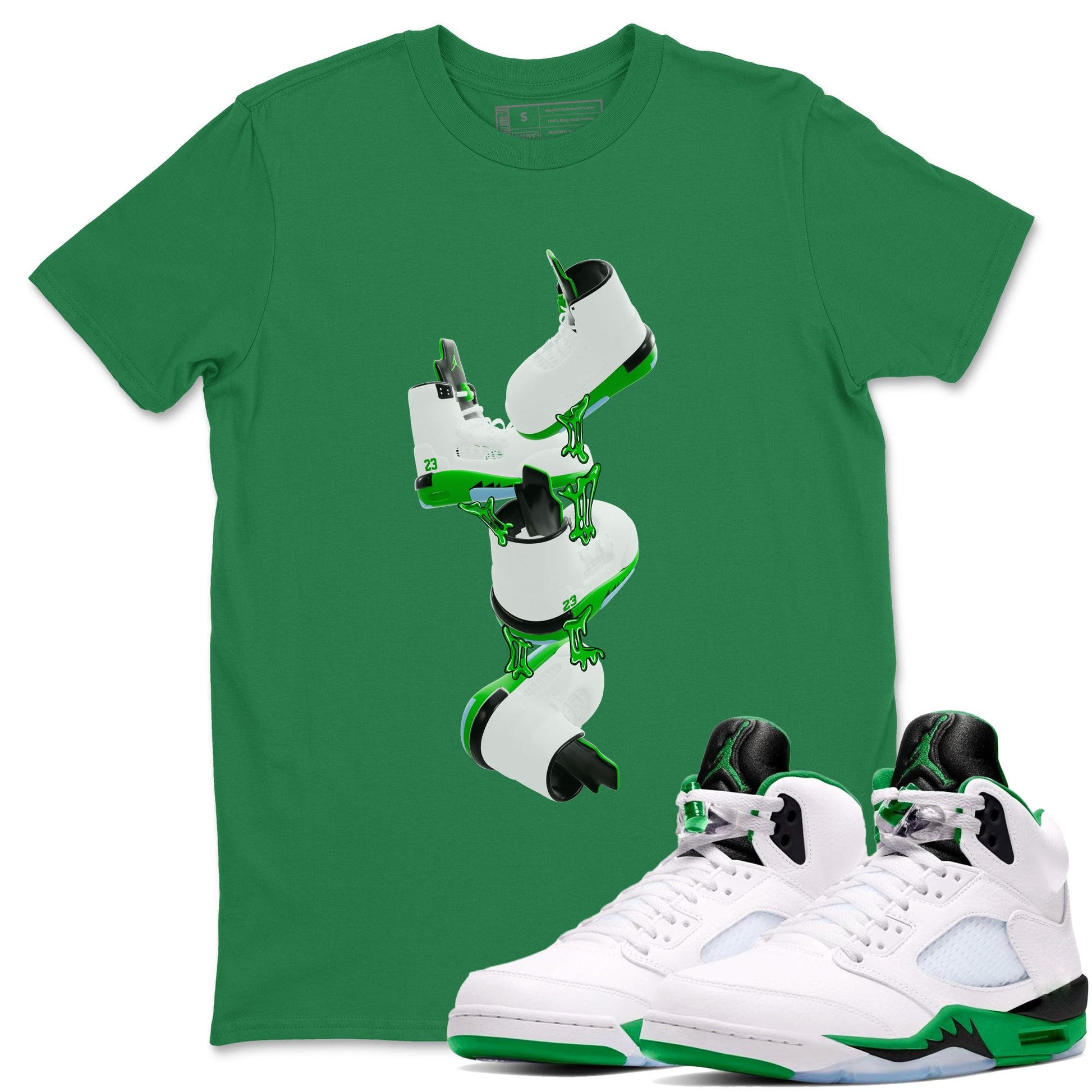 5s Lucky Green shirt to match jordans Gum Stuck On Shoes sneaker tees Air Jordan 5 Lucky Green SNRT Sneaker Release Tees Unisex Kelly Green 1 T-Shirt