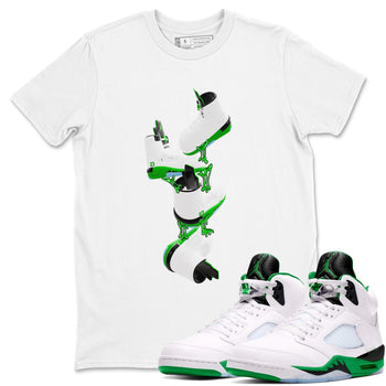 5s Lucky Green shirt to match jordans Gum Stuck On Shoes sneaker tees Air Jordan 5 Lucky Green SNRT Sneaker Release Tees Unisex White 1 T-Shirt