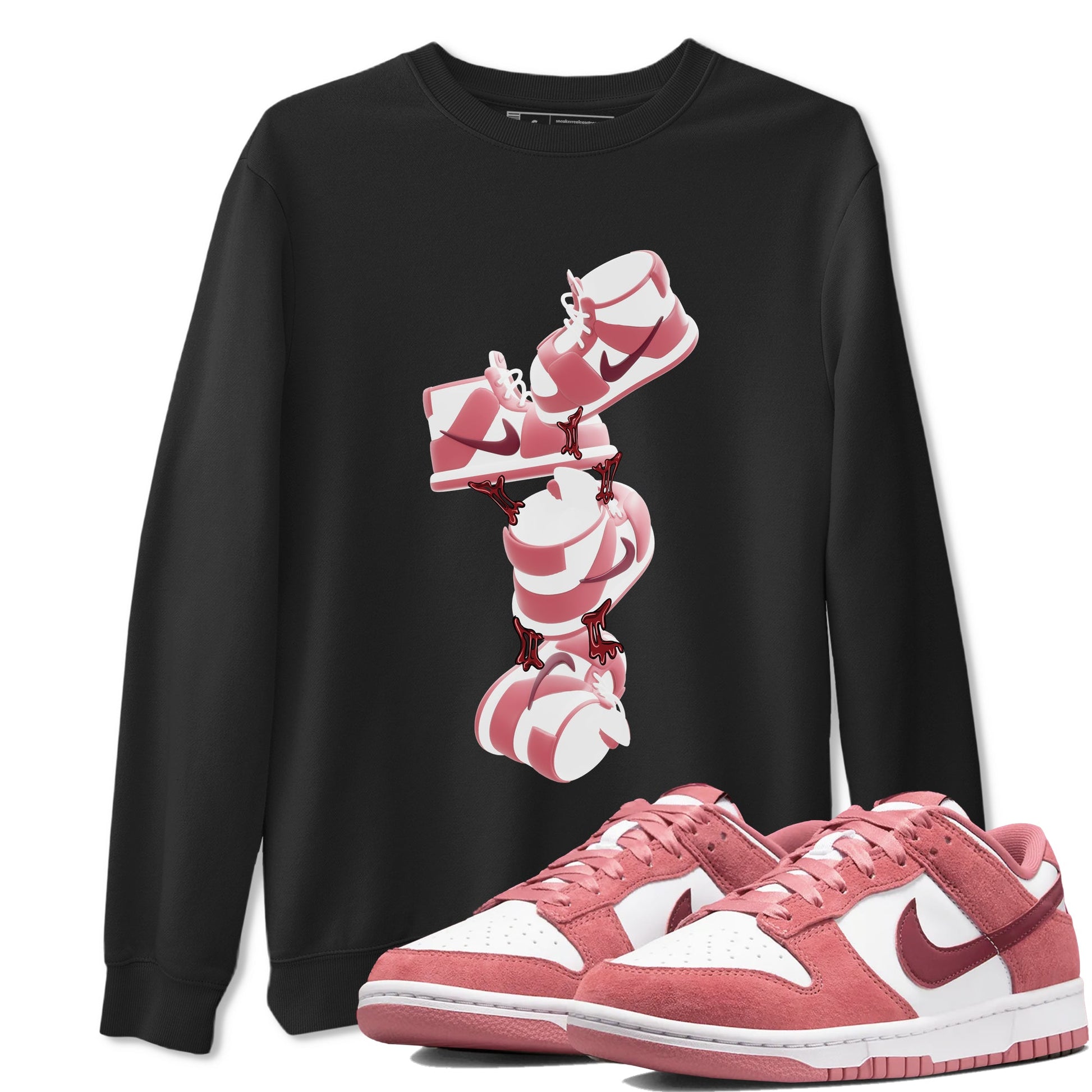 Dunk Valentines Day 2024 shirt to match jordans Gum Stuck On Shoes sneaker tees Dunk Happy Valentines Day 2024 SNRT Sneaker Release Tees Unisex Black 1 T-Shirt