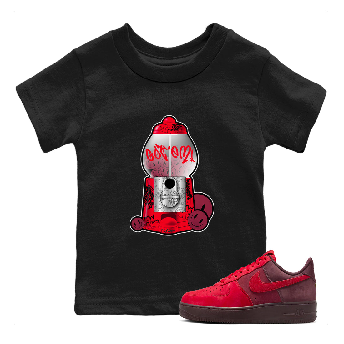 Air Force 1 Layers of Love shirt to match jordans Gumball Machine sneaker tees af1 Layers of Love SNRT sneaker release tees baby toddler Black 1 cotton Shirt