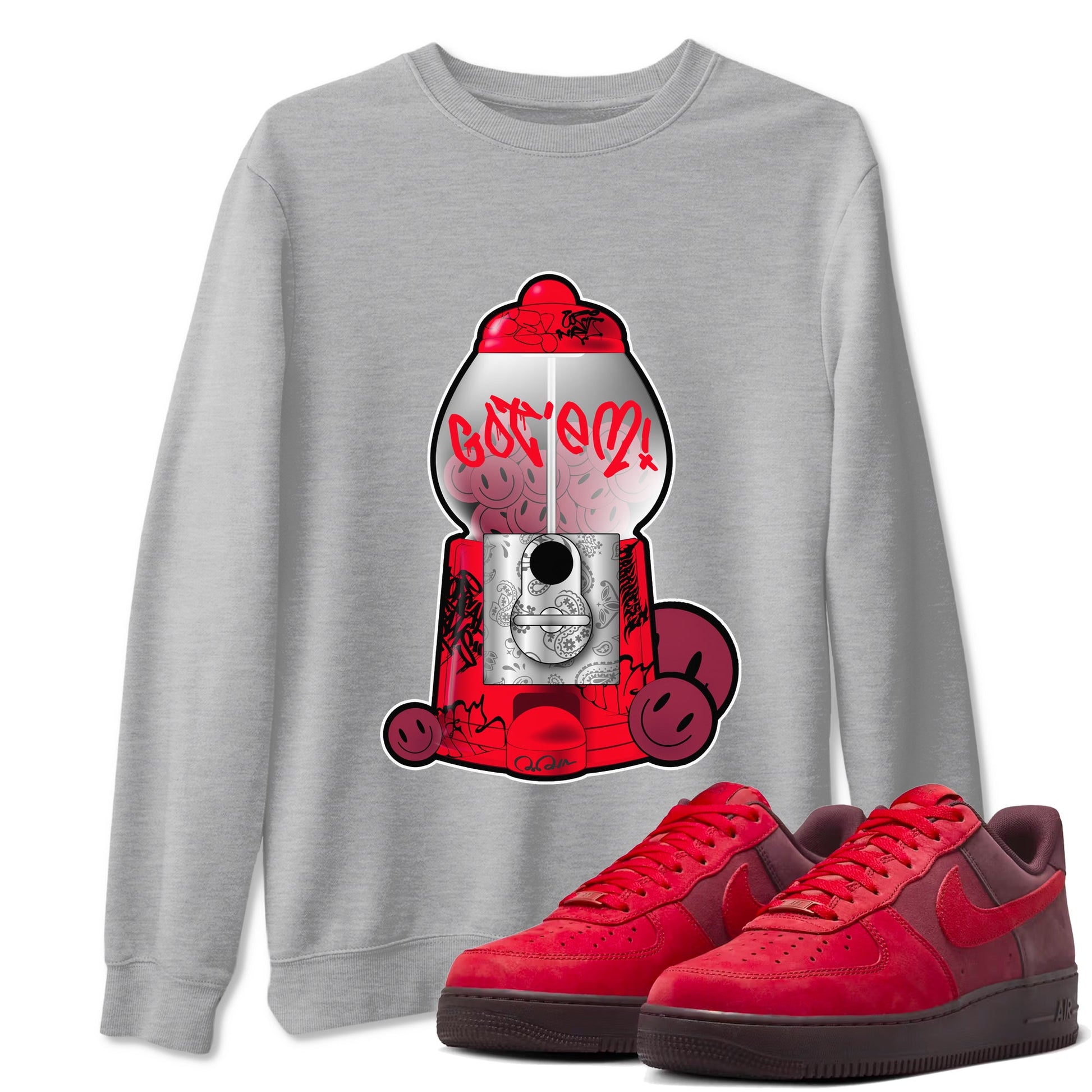 Air Force 1 Layers of Love shirt to match jordans Gumball Machine sneaker tees af1 Layers of Love SNRT Sneaker Release Tees unisex cotton Heather Grey 1 crew neck shirt