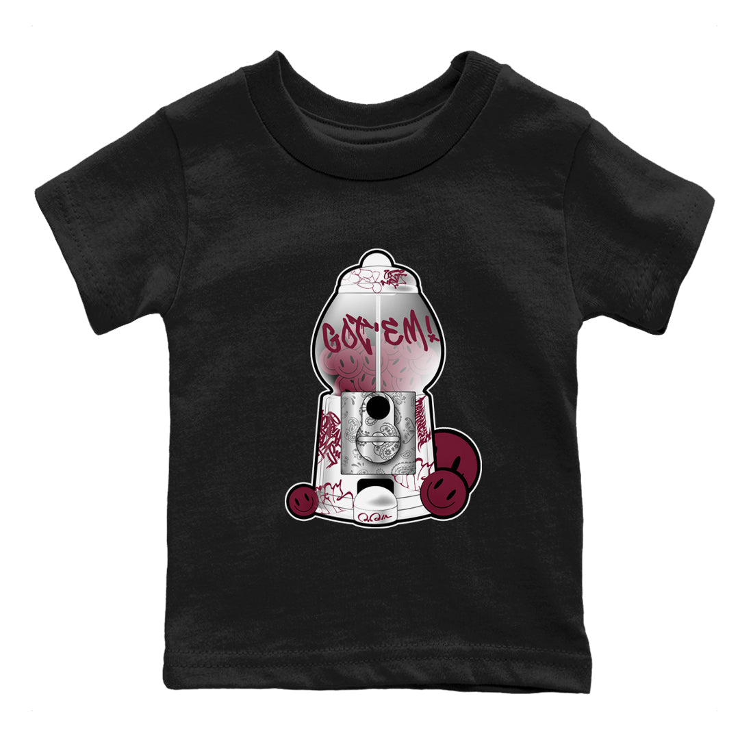 Air Jordan 1 Metallic Burgundy shirt to match jordans Gumball Machine sneaker tees AJ1 Metallic Burgundy SNRT Sneaker Release Tees Baby Toddler Black 2 T-Shirt