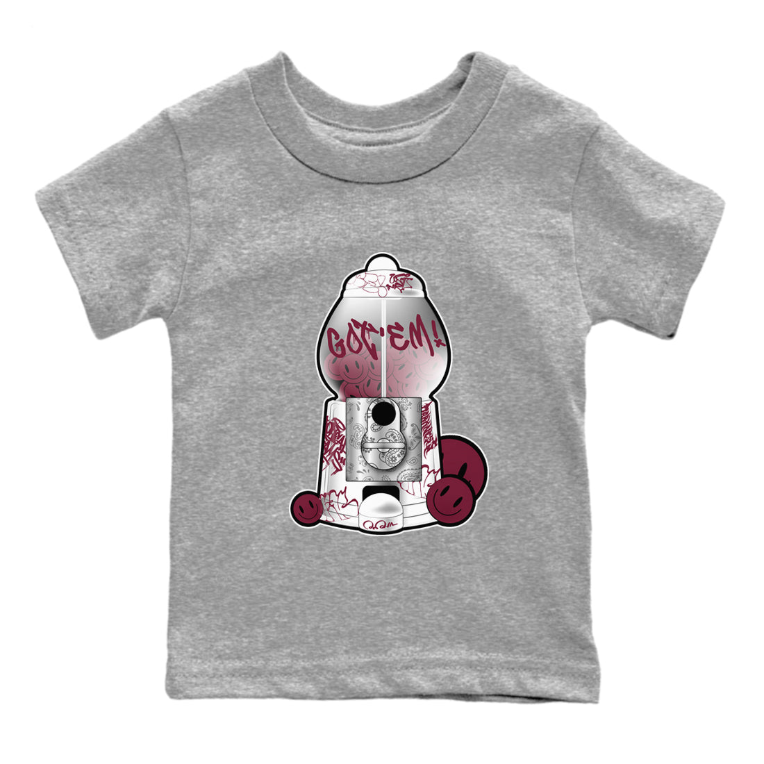 Air Jordan 1 Metallic Burgundy shirt to match jordans Gumball Machine sneaker tees AJ1 Metallic Burgundy SNRT Sneaker Release Tees Baby Toddler Heather Grey 2 T-Shirt
