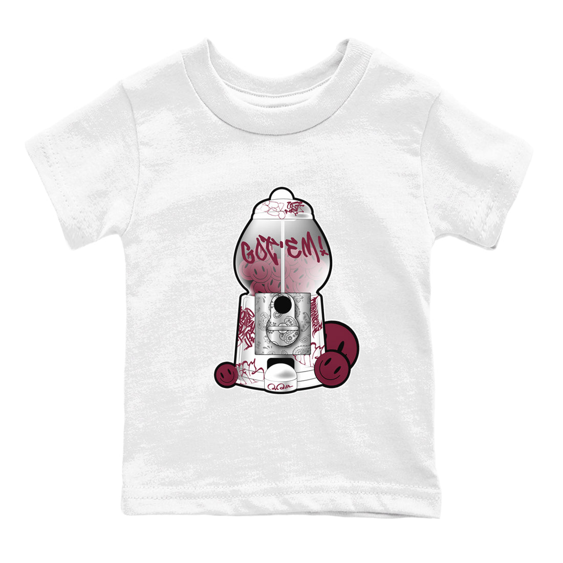 Air Jordan 1 Metallic Burgundy shirt to match jordans Gumball Machine sneaker tees AJ1 Metallic Burgundy SNRT Sneaker Release Tees Baby Toddler White 2 T-Shirt