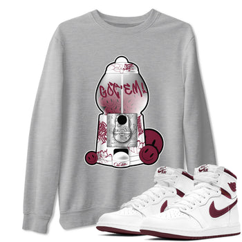 Air Jordan 1 Metallic Burgundy shirt to match jordans Gumball Machine sneaker tees AJ1 Metallic Burgundy SNRT Sneaker Release Tees Unisex Heather Grey 1 T-Shirt