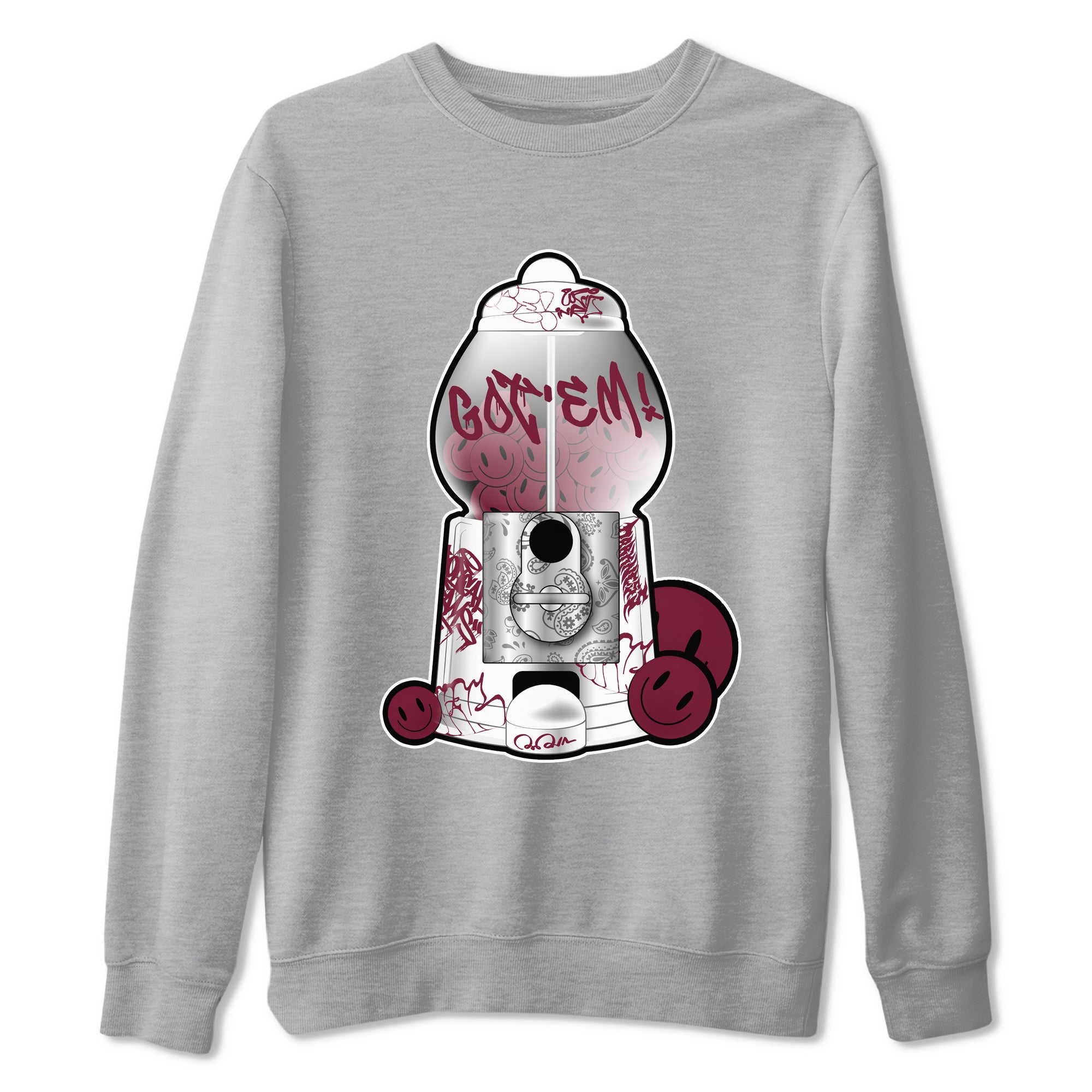 Air Jordan 1 Metallic Burgundy shirt to match jordans Gumball Machine sneaker tees AJ1 Metallic Burgundy SNRT Sneaker Release Tees Unisex Heather Grey 2 T-Shirt