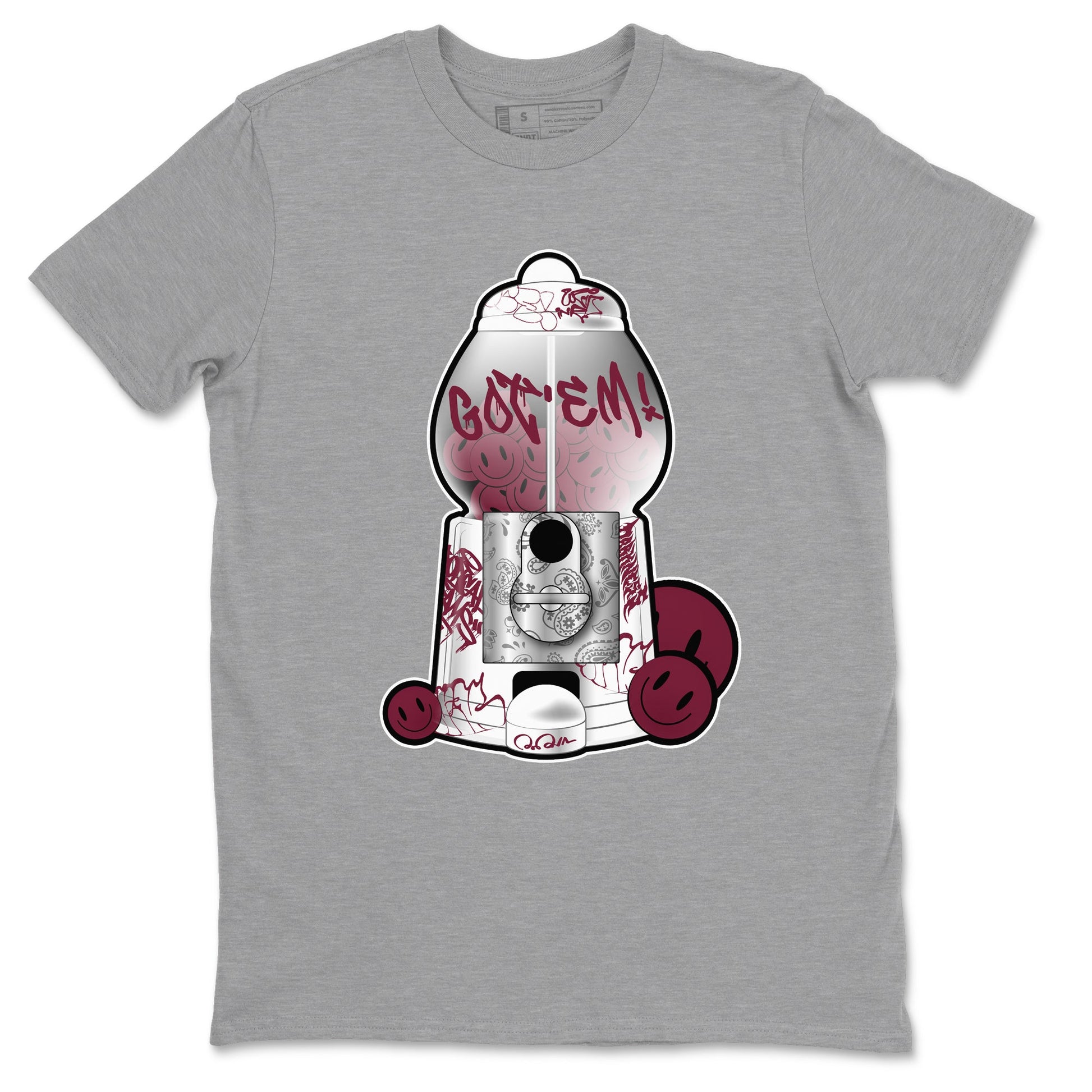 Air Jordan 1 Metallic Burgundy shirt to match jordans Gumball Machine sneaker tees AJ1 Metallic Burgundy SNRT Sneaker Release Tees Unisex Heather Grey 2 T-Shirt