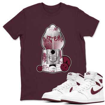 Air Jordan 1 Metallic Burgundy shirt to match jordans Gumball Machine sneaker tees AJ1 Metallic Burgundy SNRT Sneaker Release Tees Unisex Maroon 1 T-Shirt