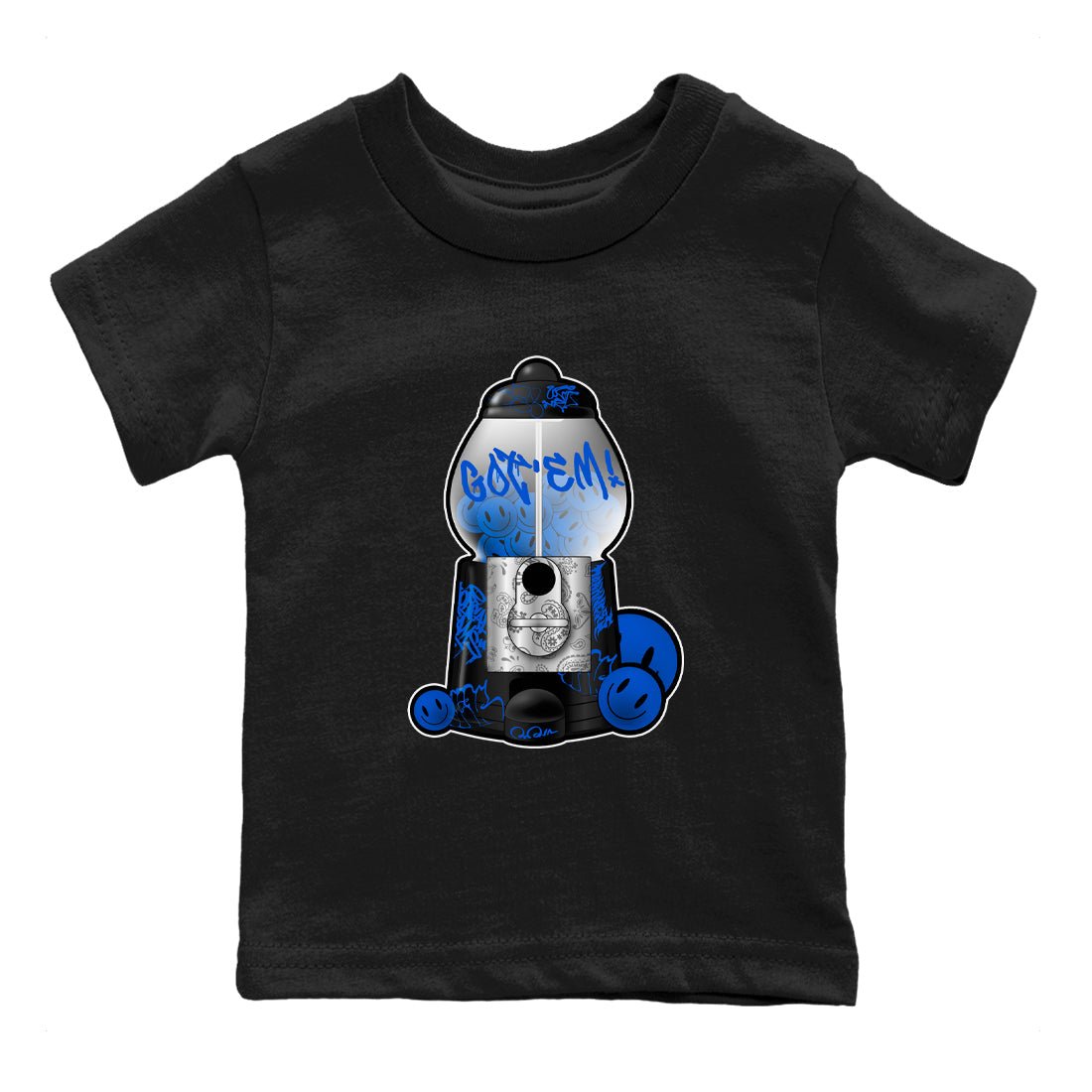 Air Jordan 1 Royal Reimagined shirt to match jordans Gumball Machine sneaker tees Graffiti AJ1 Royal Reimagined SNRT Sneaker Release Tees Baby Toddler Black 2 T-Shirt