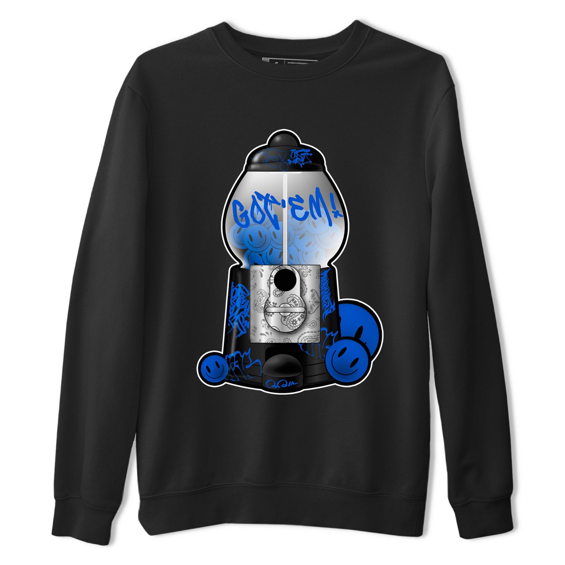 Air Jordan 1 Royal Reimagined shirt to match jordans Gumball Machine sneaker tees Graffiti AJ1 Royal Reimagined SNRT Sneaker Release Tees Unisex Black 2 T-Shirt