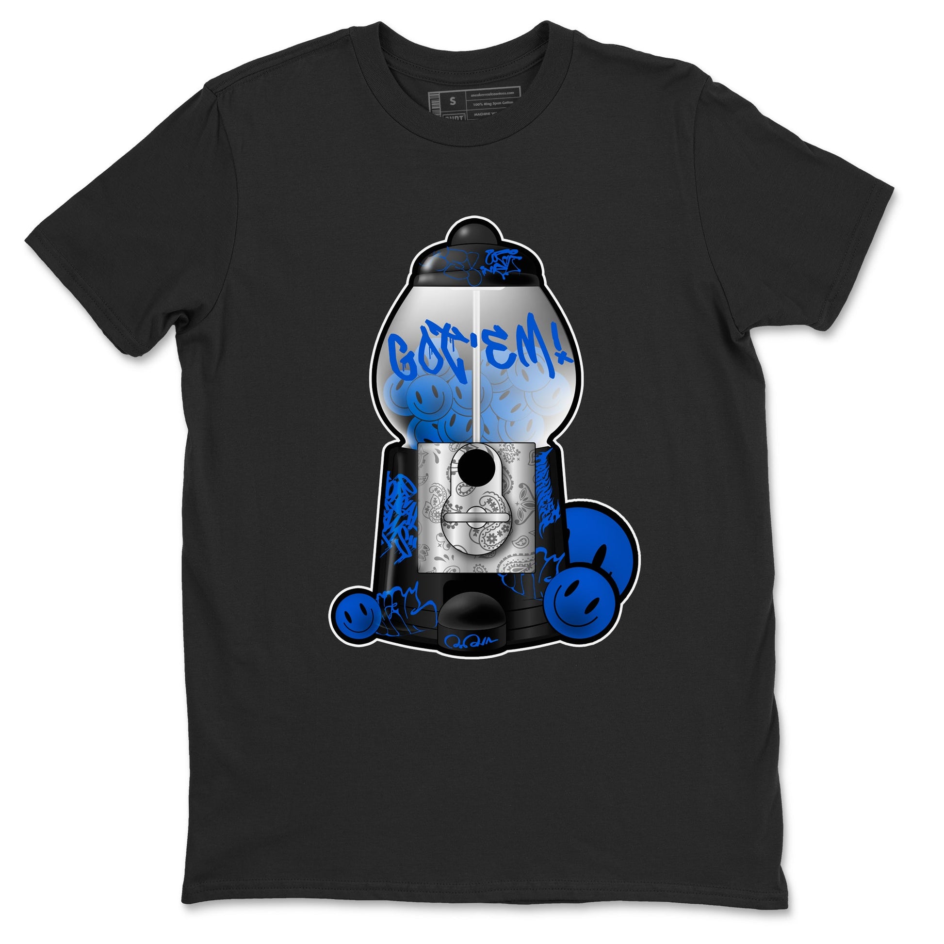 Air Jordan 1 Royal Reimagined shirt to match jordans Gumball Machine sneaker tees Graffiti AJ1 Royal Reimagined SNRT Sneaker Release Tees Unisex Black 2 T-Shirt
