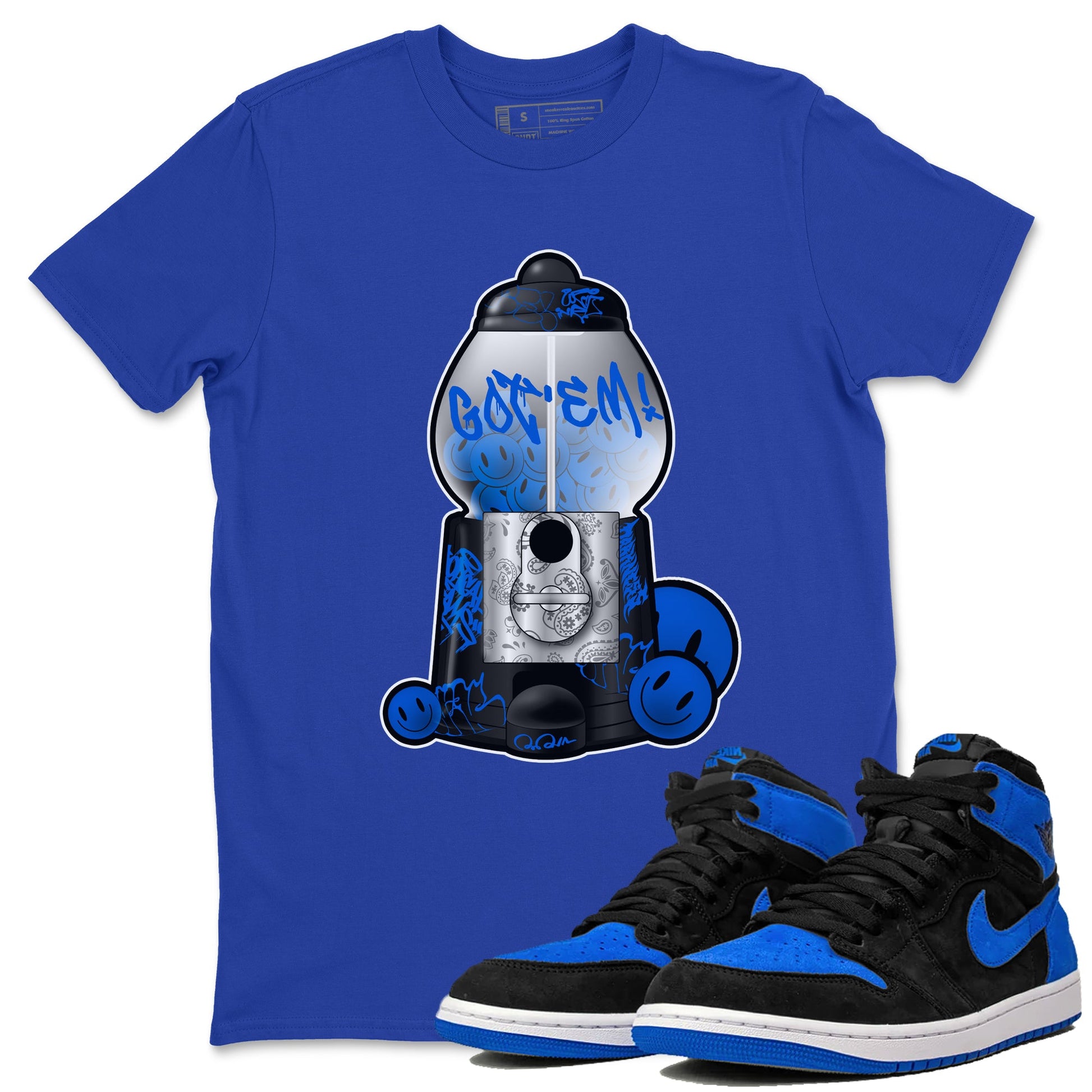 Air Jordan 1 Royal Reimagined shirt to match jordans Gumball Machine sneaker tees Graffiti AJ1 Royal Reimagined SNRT Sneaker Release Tees Unisex Royal Blue 1 T-Shirt