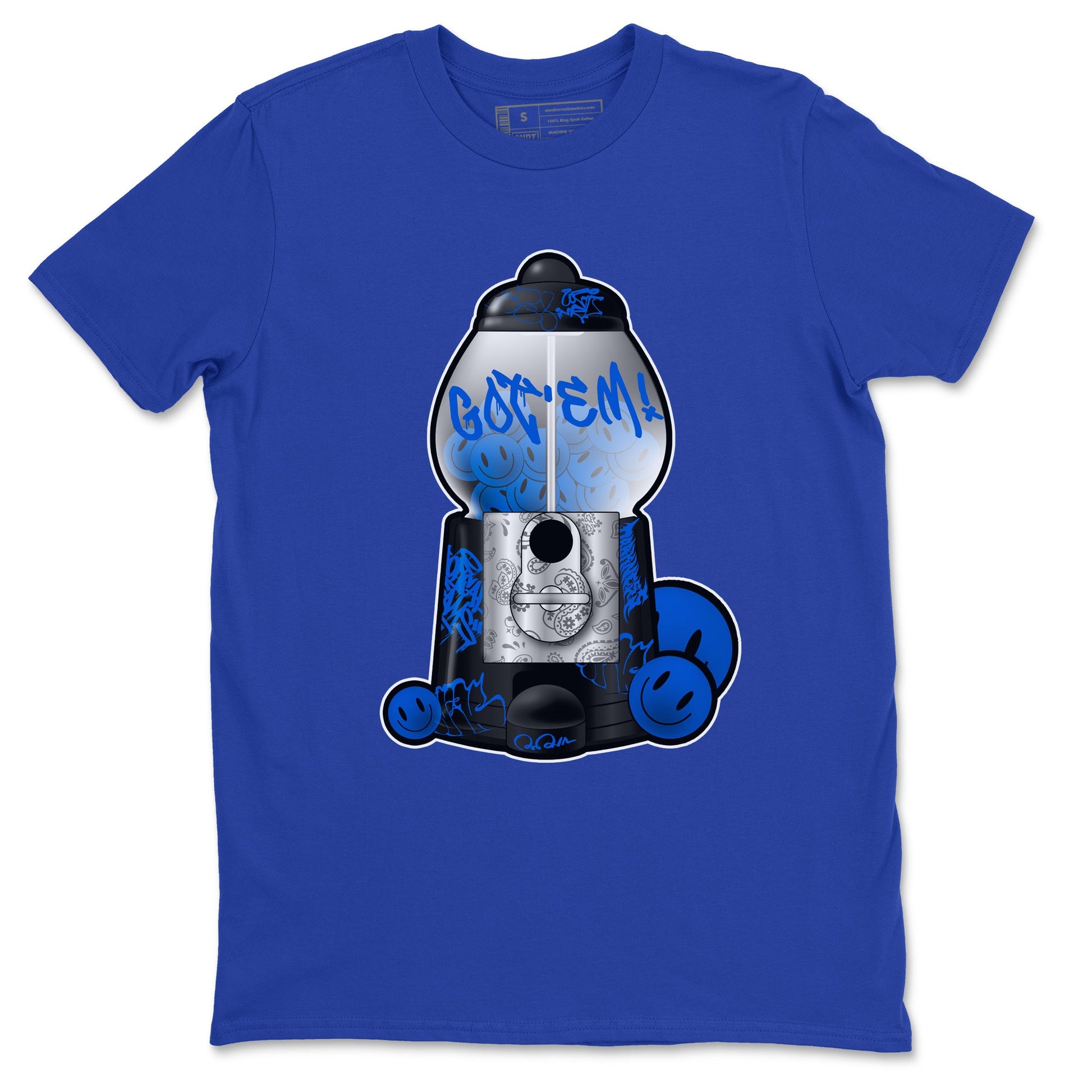 Air Jordan 1 Royal Reimagined shirt to match jordans Gumball Machine sneaker tees Graffiti AJ1 Royal Reimagined SNRT Sneaker Release Tees Unisex Royal Blue 2 T-Shirt