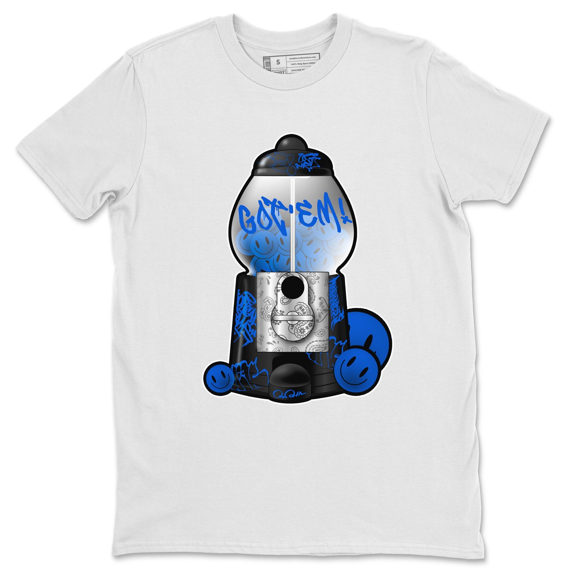 Air Jordan 1 Royal Reimagined shirt to match jordans Gumball Machine sneaker tees Graffiti AJ1 Royal Reimagined SNRT Sneaker Release Tees Unisex White 2 T-Shirt