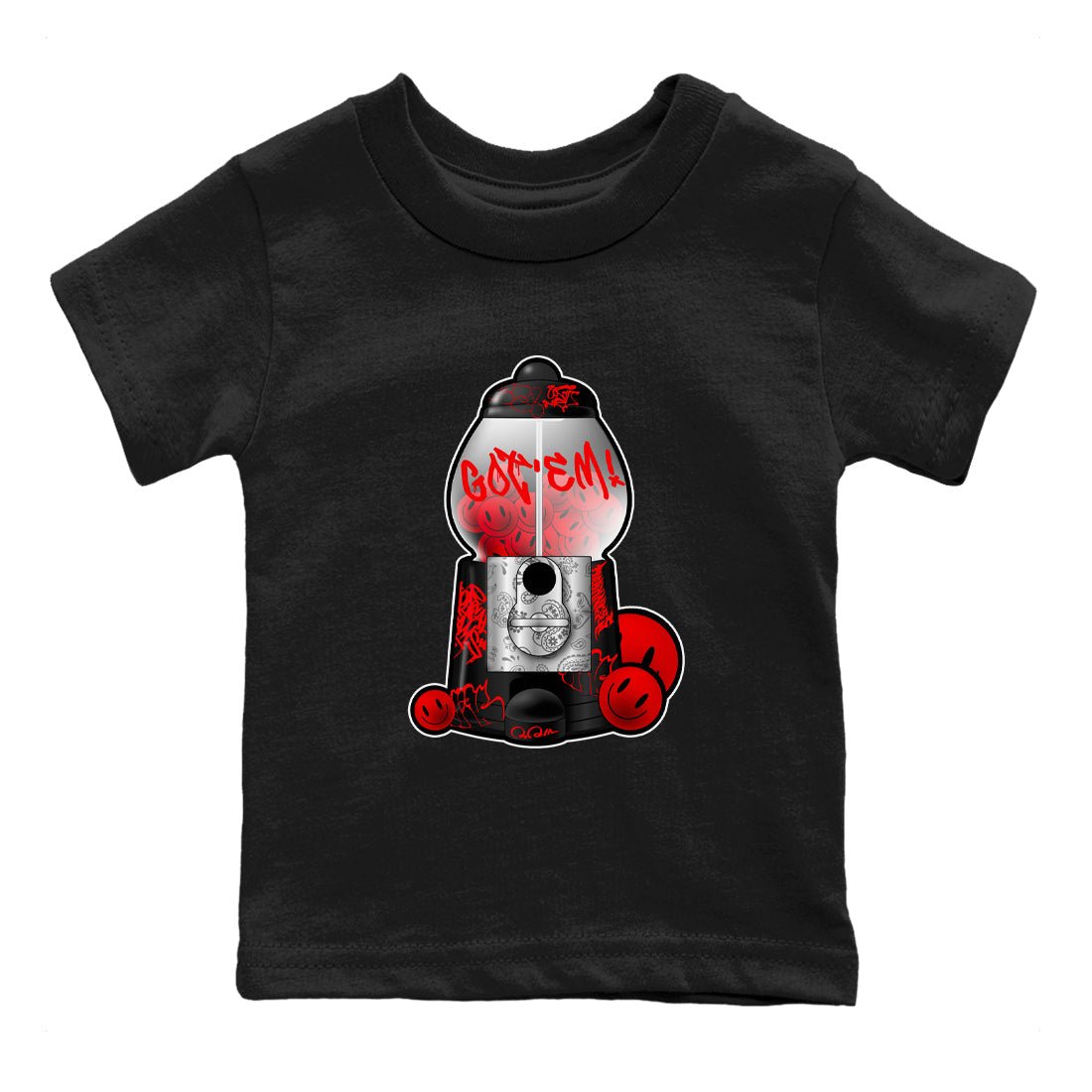 Air Jordan 1 Satin Bred shirt to match jordans Gumball Machine sneaker tees Graffiti AJ1 Satin Bred SNRT Sneaker Release Tees Baby Toddler Black 2 T-Shirt