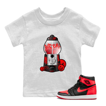 Air Jordan 1 Satin Bred shirt to match jordans Gumball Machine sneaker tees Graffiti AJ1 Satin Bred SNRT Sneaker Release Tees Baby Toddler White 1 T-Shirt