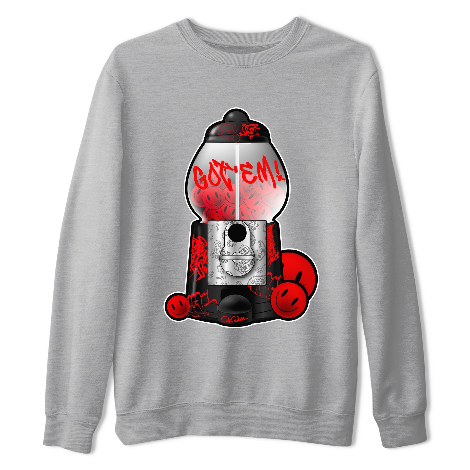 Air Jordan 1 Satin Bred shirt to match jordans Gumball Machine sneaker tees Graffiti AJ1 Satin Bred SNRT Sneaker Release Tees Unisex Heather Grey 2 T-Shirt