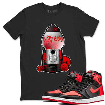 Air Jordan 1 Satin Bred shirt to match jordans Gumball Machine sneaker tees Graffiti AJ1 Satin Bred SNRT Sneaker Release Tees Unisex Black 1 T-Shirt