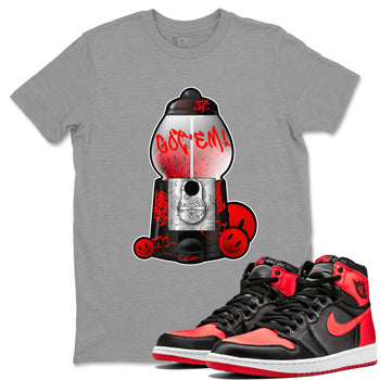 Air Jordan 1 Satin Bred shirt to match jordans Gumball Machine sneaker tees Graffiti AJ1 Satin Bred SNRT Sneaker Release Tees Unisex Heather Grey 1 T-Shirt
