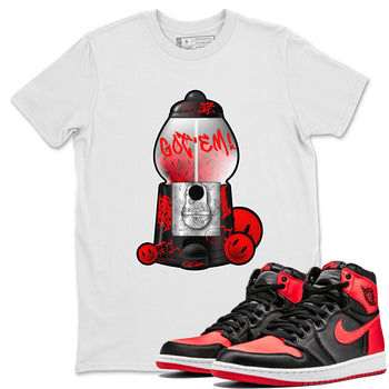 Air Jordan 1 Satin Bred shirt to match jordans Gumball Machine sneaker tees Graffiti AJ1 Satin Bred SNRT Sneaker Release Tees Unisex White 1 T-Shirt