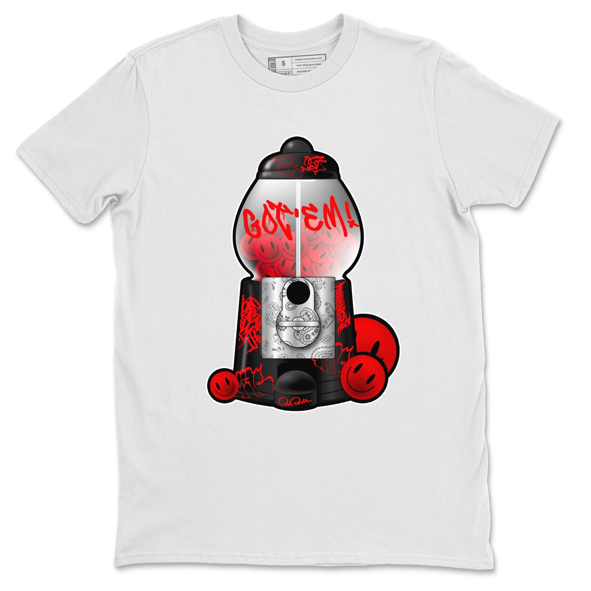 Air Jordan 1 Satin Bred shirt to match jordans Gumball Machine sneaker tees Graffiti AJ1 Satin Bred SNRT Sneaker Release Tees Unisex White 2 T-Shirt