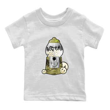 Air Jordan 1 Travis Scott Golf Olive shirt to match jordans Gumball Machine sneaker tees Graffiti AJ1 Travis Scott Golf Olive SNRT Sneaker Release Tees Baby Toddler White 2 T-Shirt