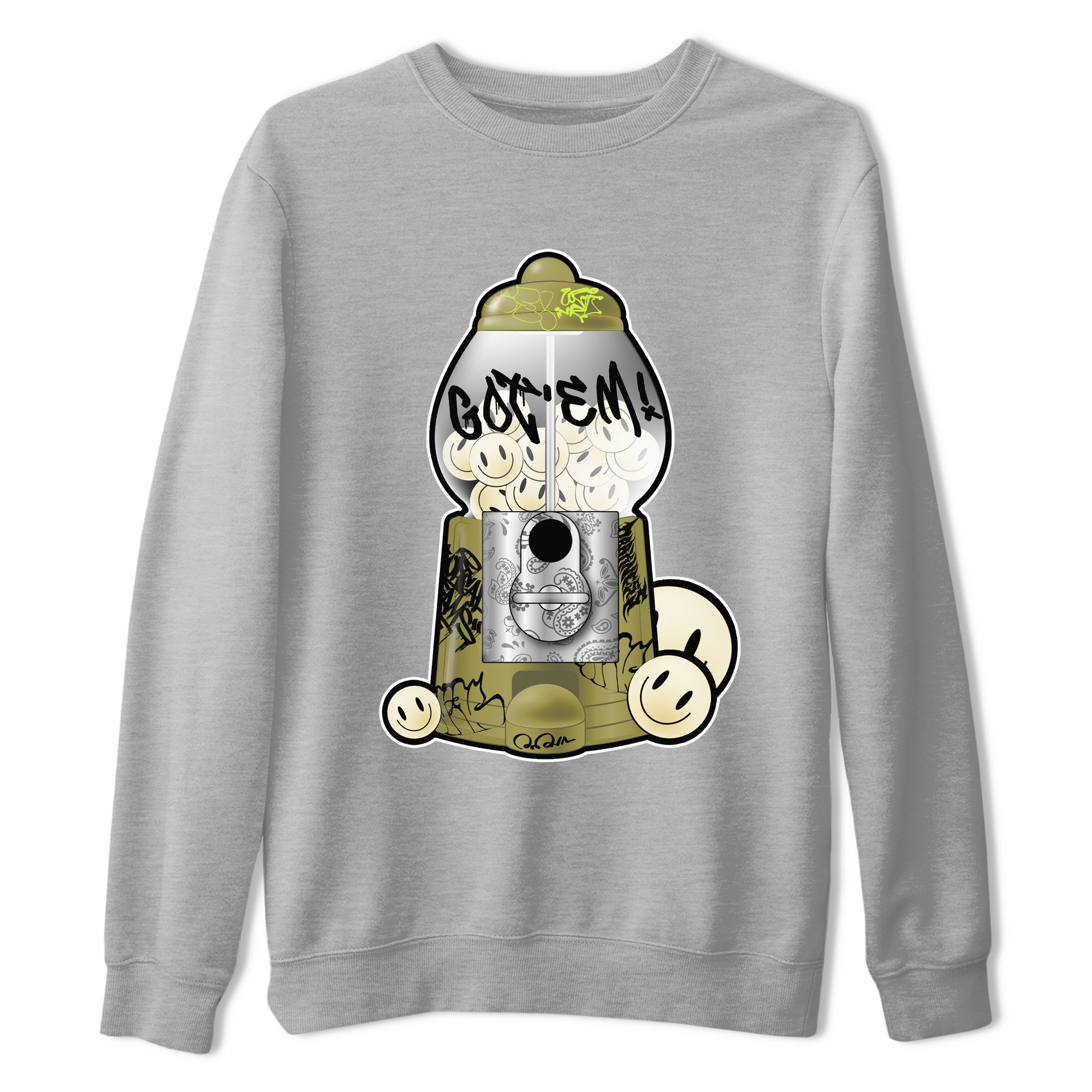 Air Jordan 1 Travis Scott Golf Olive shirt to match jordans Gumball Machine sneaker tees Graffiti AJ1 Travis Scott Golf Olive SNRT Sneaker Release Tees Unisex Heather Grey 2 T-Shirt