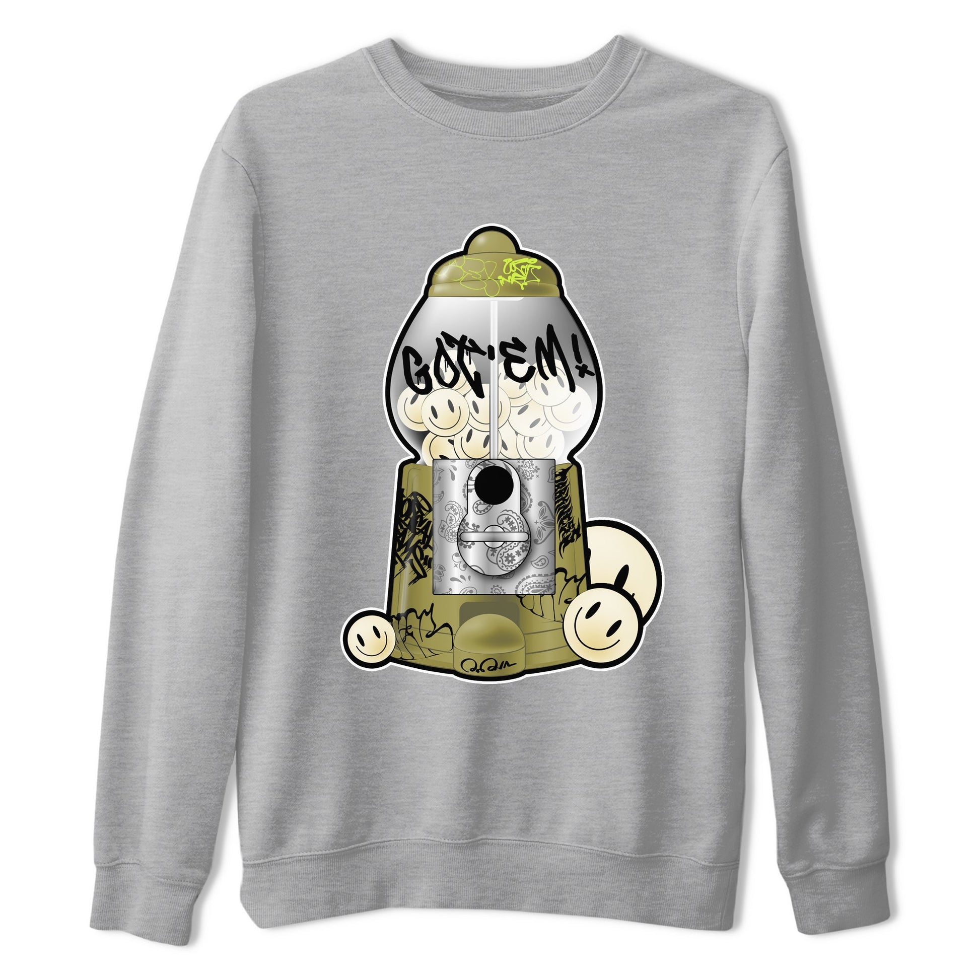 Air Jordan 1 Travis Scott Golf Olive shirt to match jordans Gumball Machine sneaker tees Graffiti AJ1 Travis Scott Golf Olive SNRT Sneaker Release Tees Unisex Heather Grey 2 T-Shirt